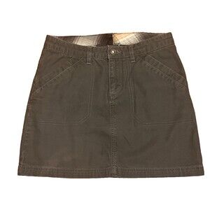 PATAGONIA Gray Prairie Dawn Mini Skirt Organic Canvas Cotton Pockets Outdoors 0